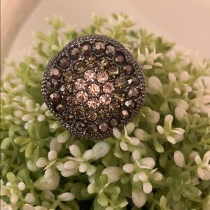 Charming Charlie Elegant Crystal Cluster Ring (Gray) 💖